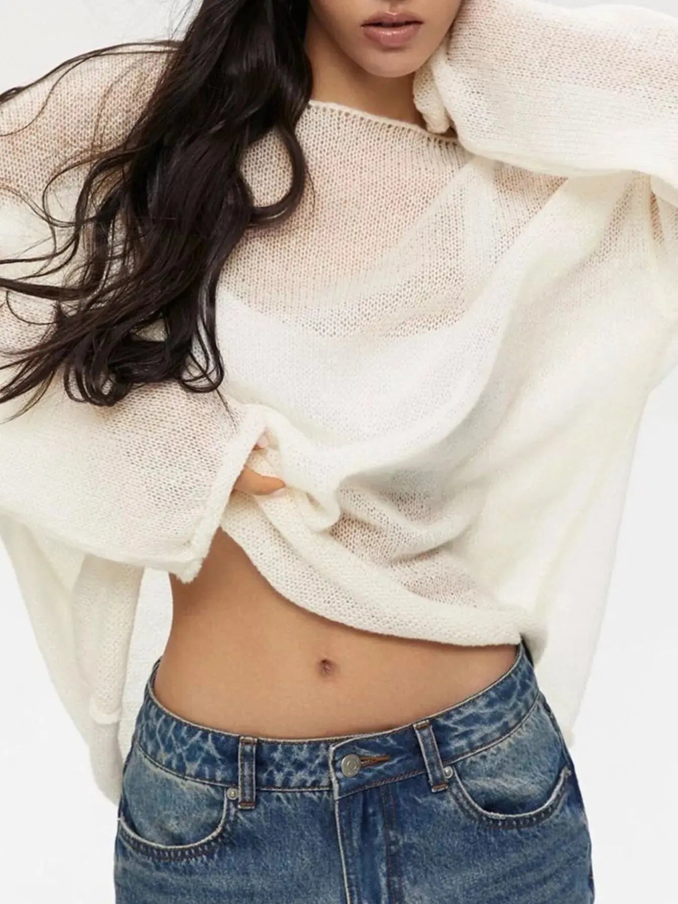 Boat Neck Dropped Shoulder Sweater Simply Love