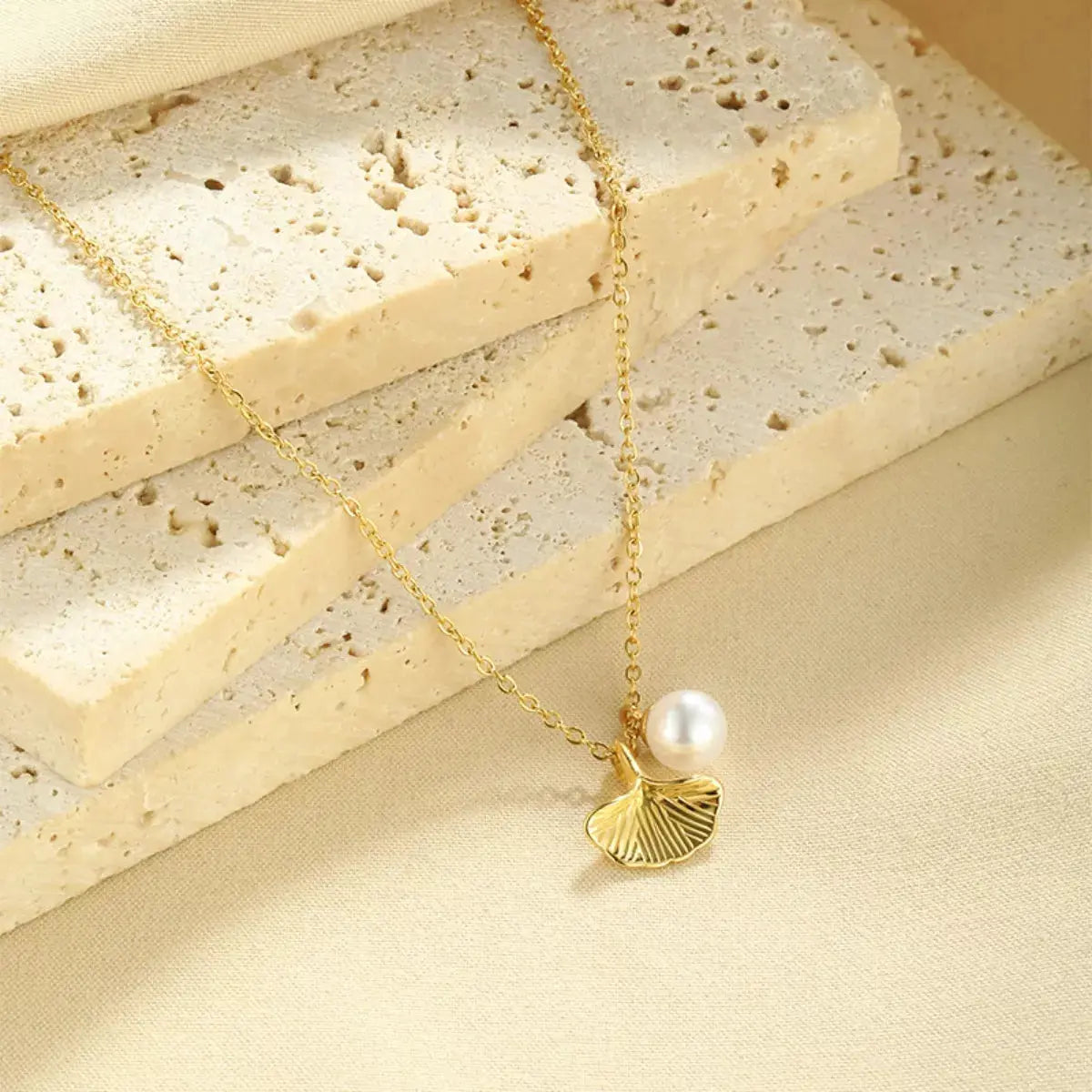 Pearl & Shell Pendant Necklace Simply Love
