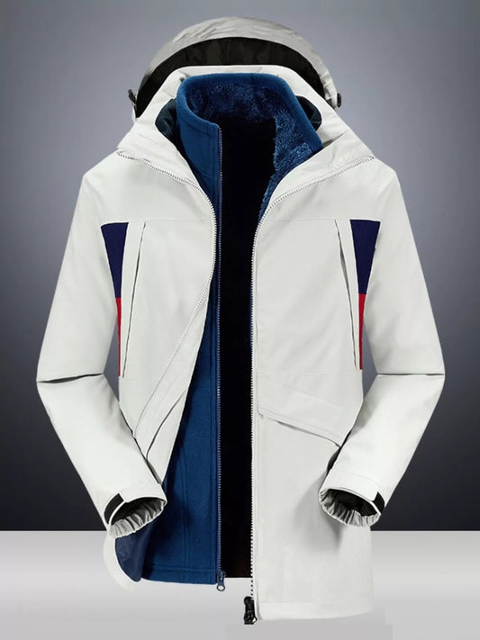 Men's Full Size Windproof Zip Up Hooded Jacket Plus Size Simply Love