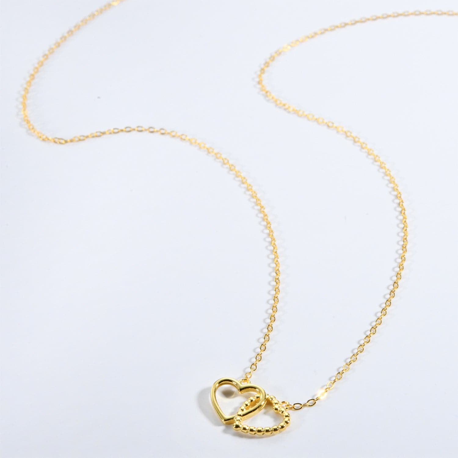 Heart Shape Spring Ring Closure Necklace.