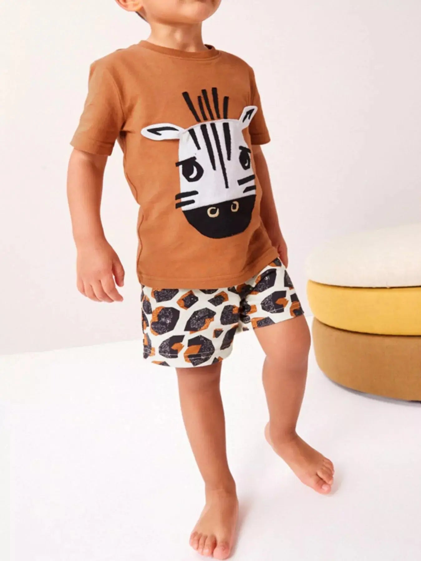 Children's Zebra Face Tee and Shorts Set Simply Love