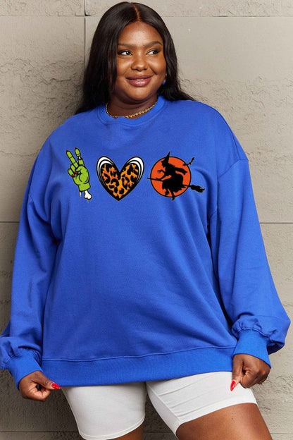 Cozy comfort drop shoulder graphic sweatshirt