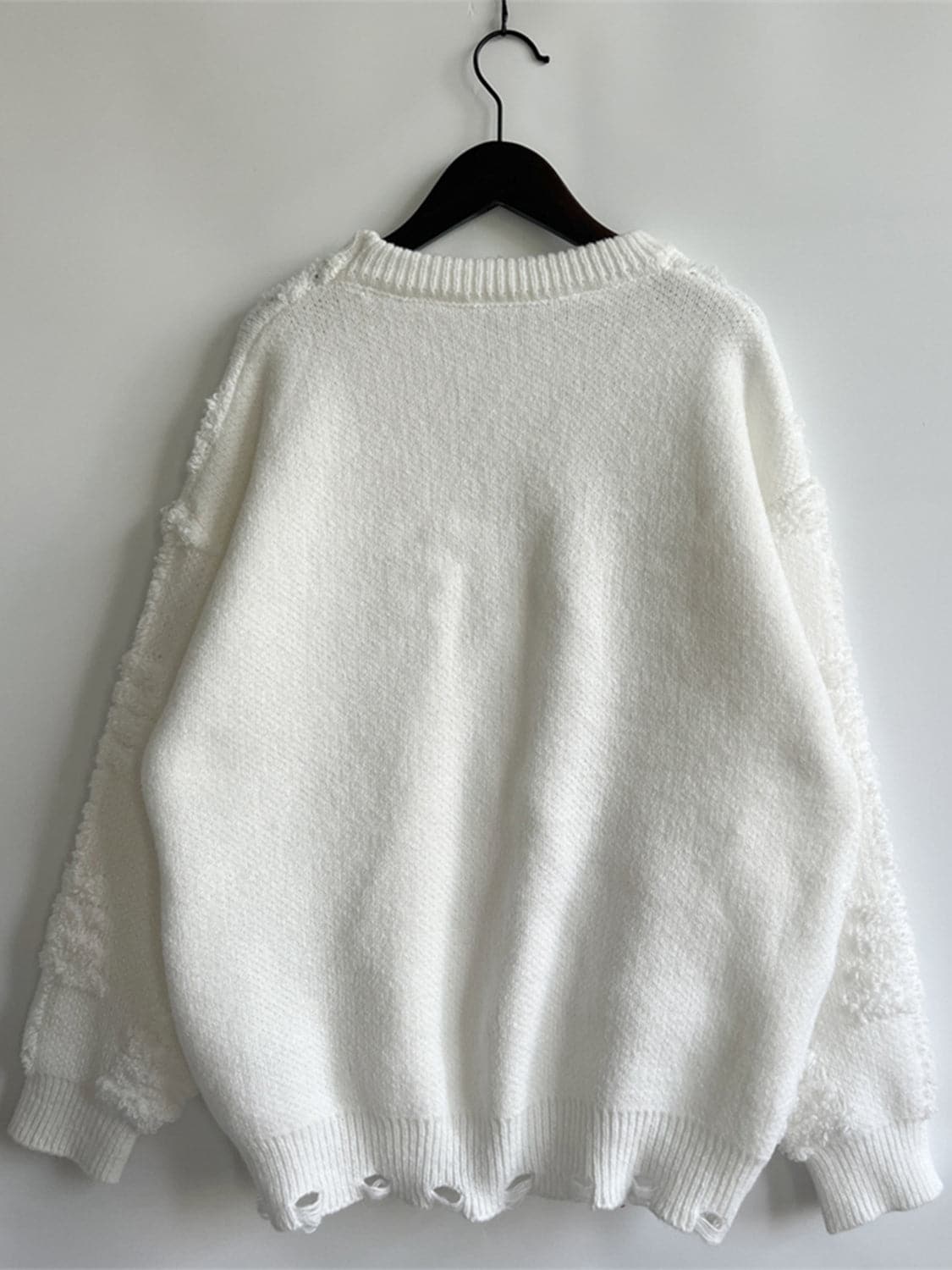 Pearl Detail Round Neck Long Sleeve Sweater.