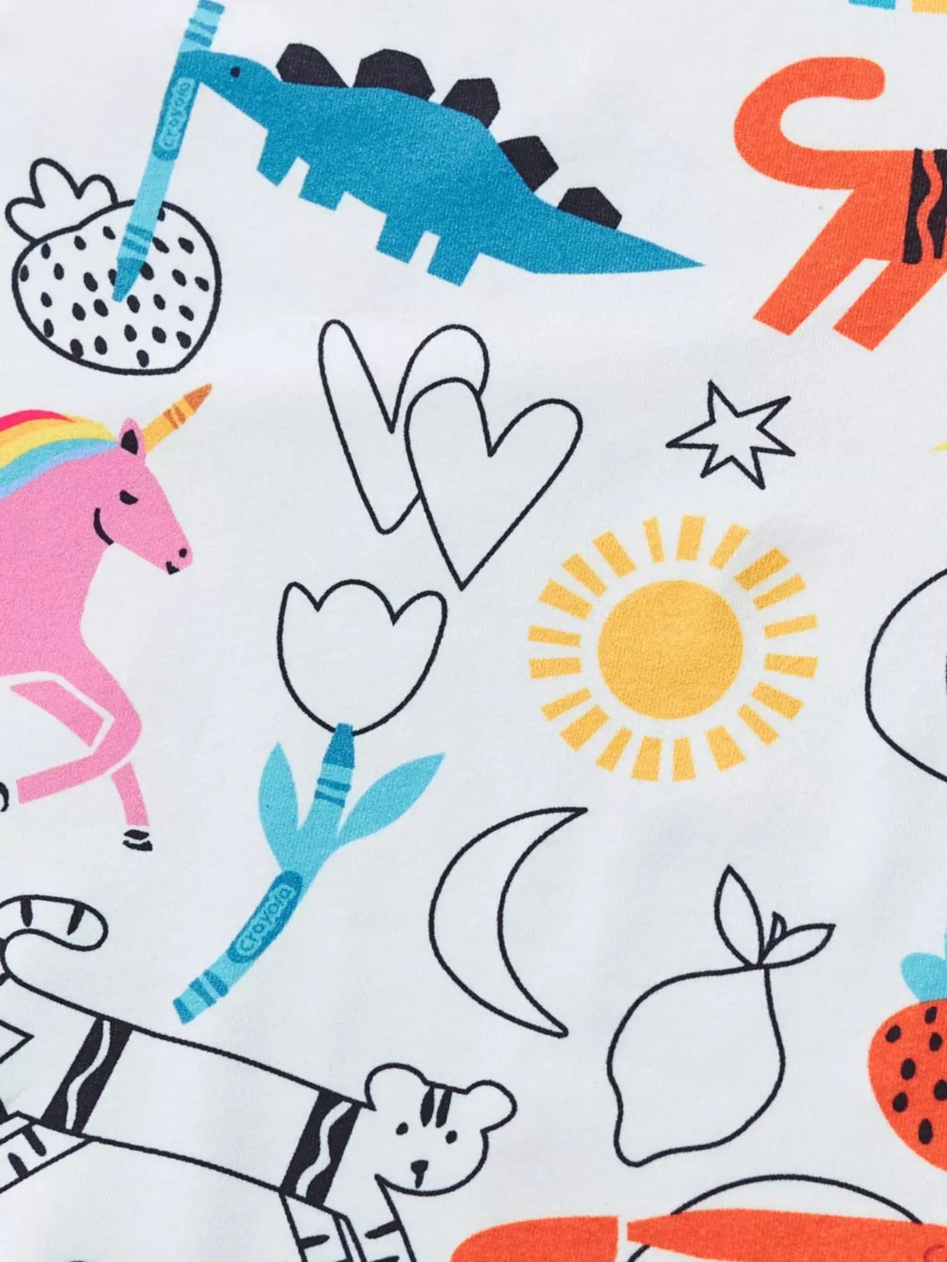 Children's Cartoon Print Short Sleeve Tee and Shorts Set Simply Love