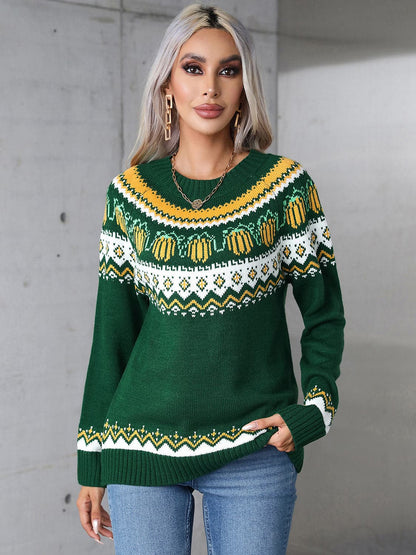 Geometric angel wings long sleeve sweater