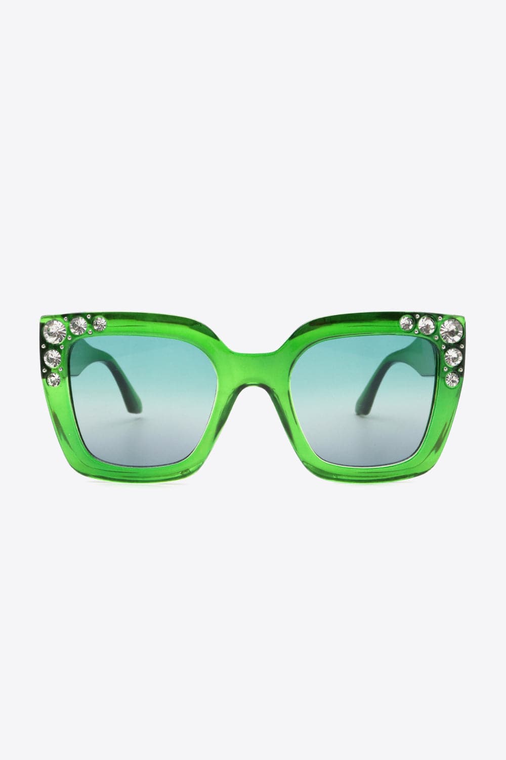 Inlaid Rhinestone Polycarbonate Sunglasses.