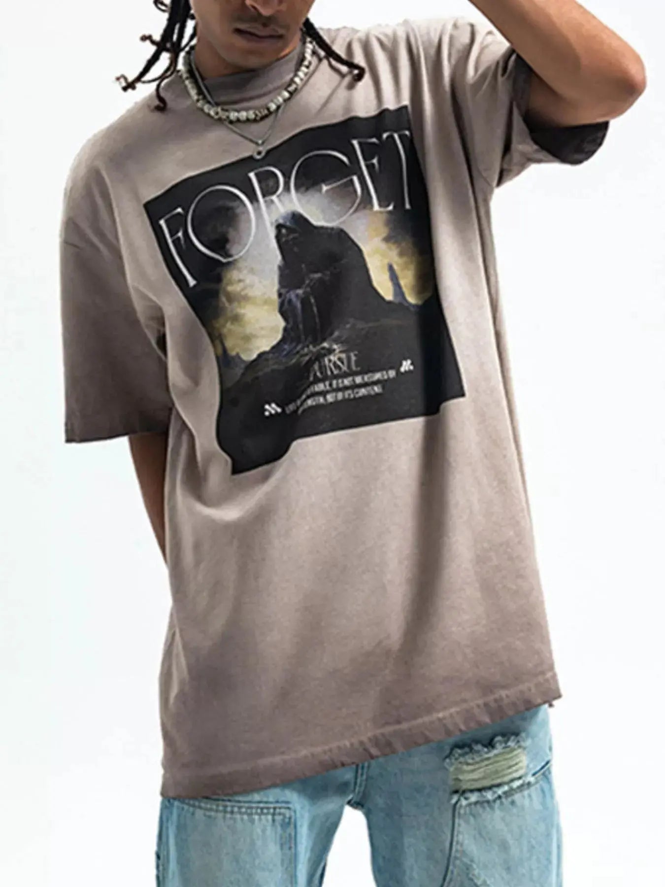 Men's Vintage Wash Graphic Oversized T-Shirt Simply Love