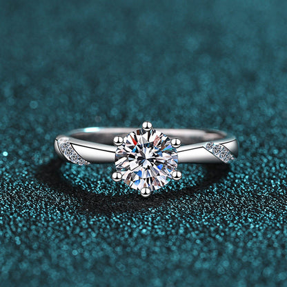 1 Carat Moissanite 925 Sterling Silver Ring.