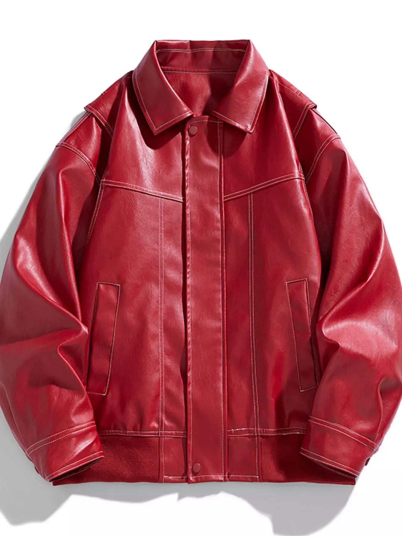 Men's Plus Size Leather Bomber Jacket Simply Love