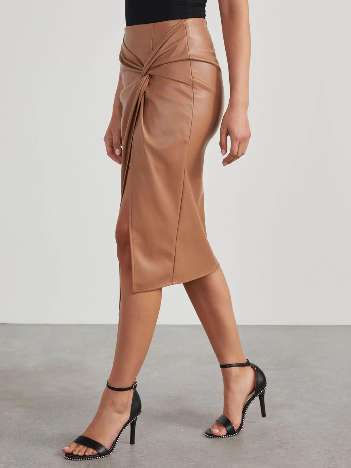 Twist & Slay High Waist Faux Leather Skirt Coco’s Tee Boutique