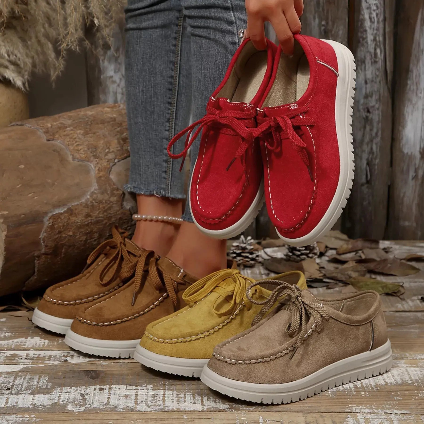 Lace-Up Round Toe Loafers Simply Love