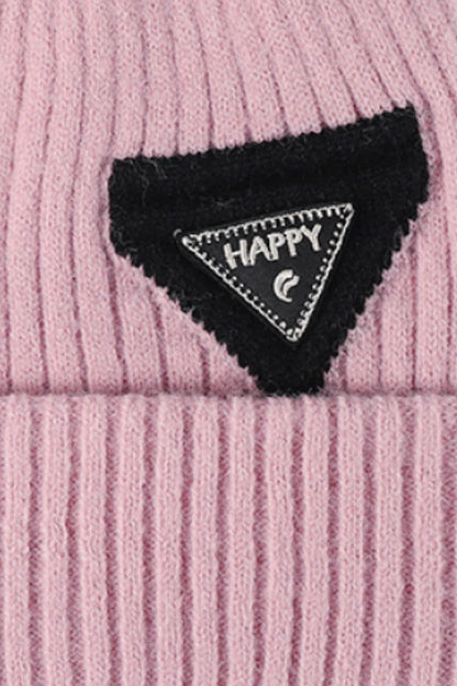 HAPPY Contrast Beanie.