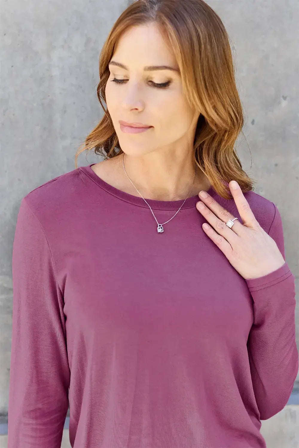Basic Bae Full Size Round Neck Long Sleeve Top - Love Salve