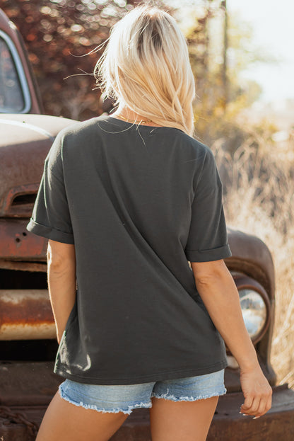 Carbon Grey Vintage Yall Cowboy Boots Graphic Tee Shirt