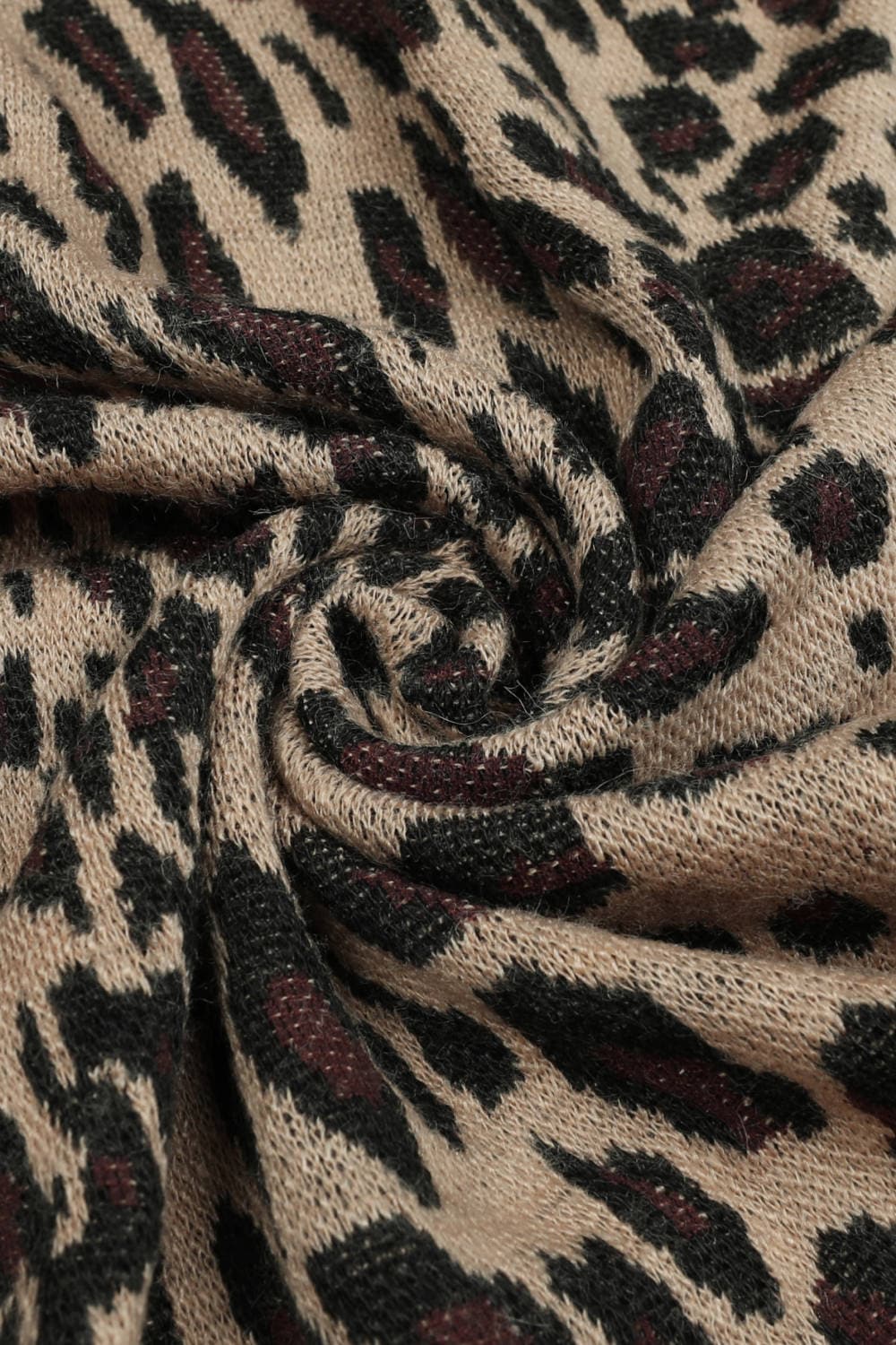 Leopard Open Front Poncho.