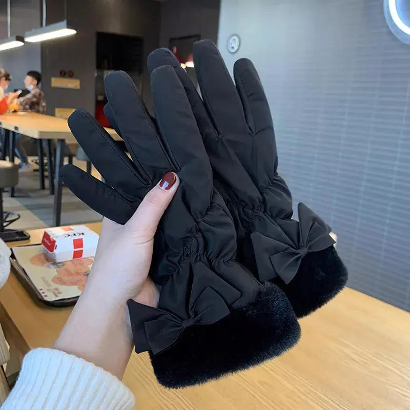 Warm Fleece Lined Bow Gloves Simply Love