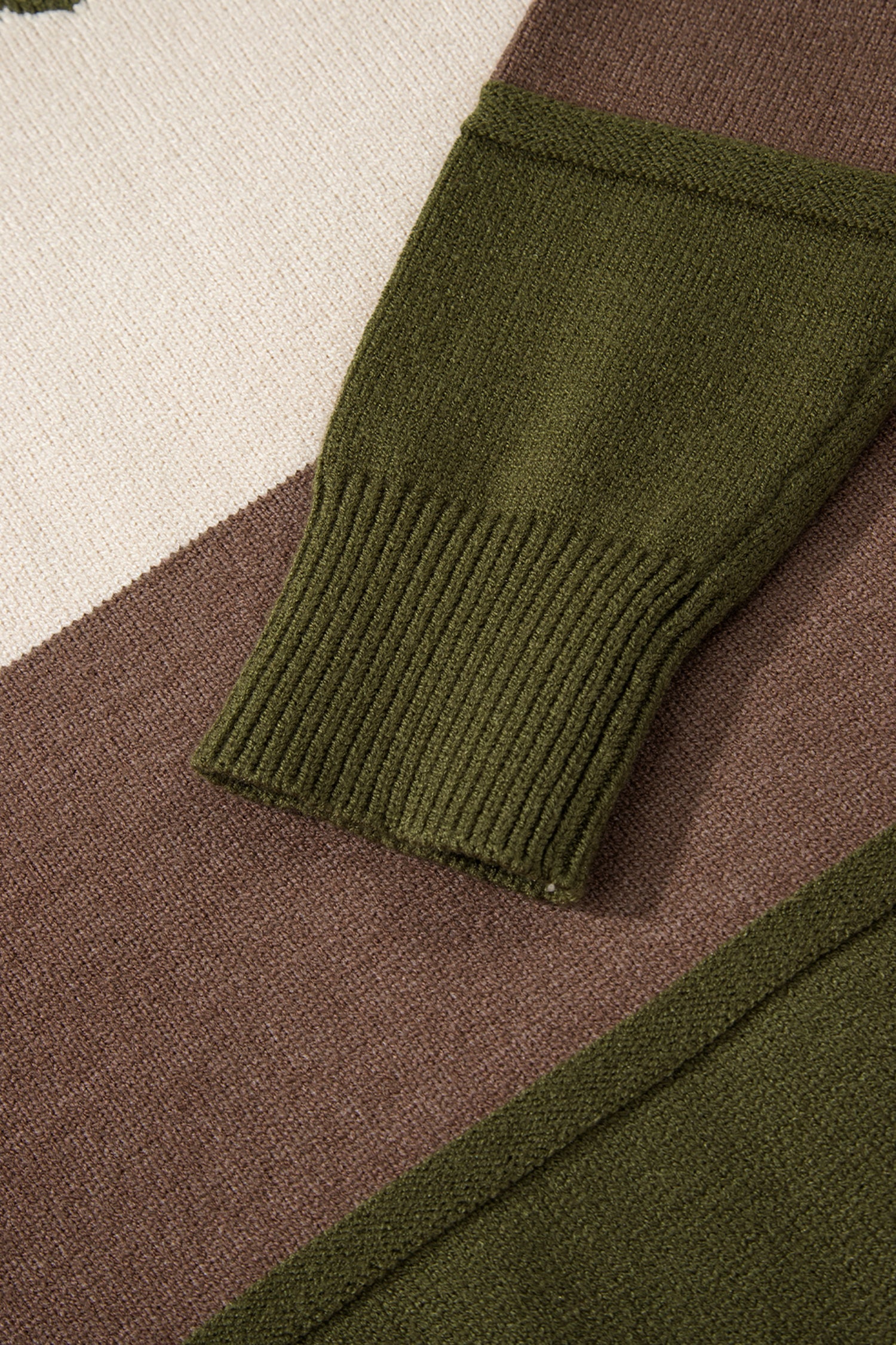 Dear-Lover Brown Colorblock Knit Women's Sweater Casual Fall Style Comfortable Dear-Lover Dropshipping