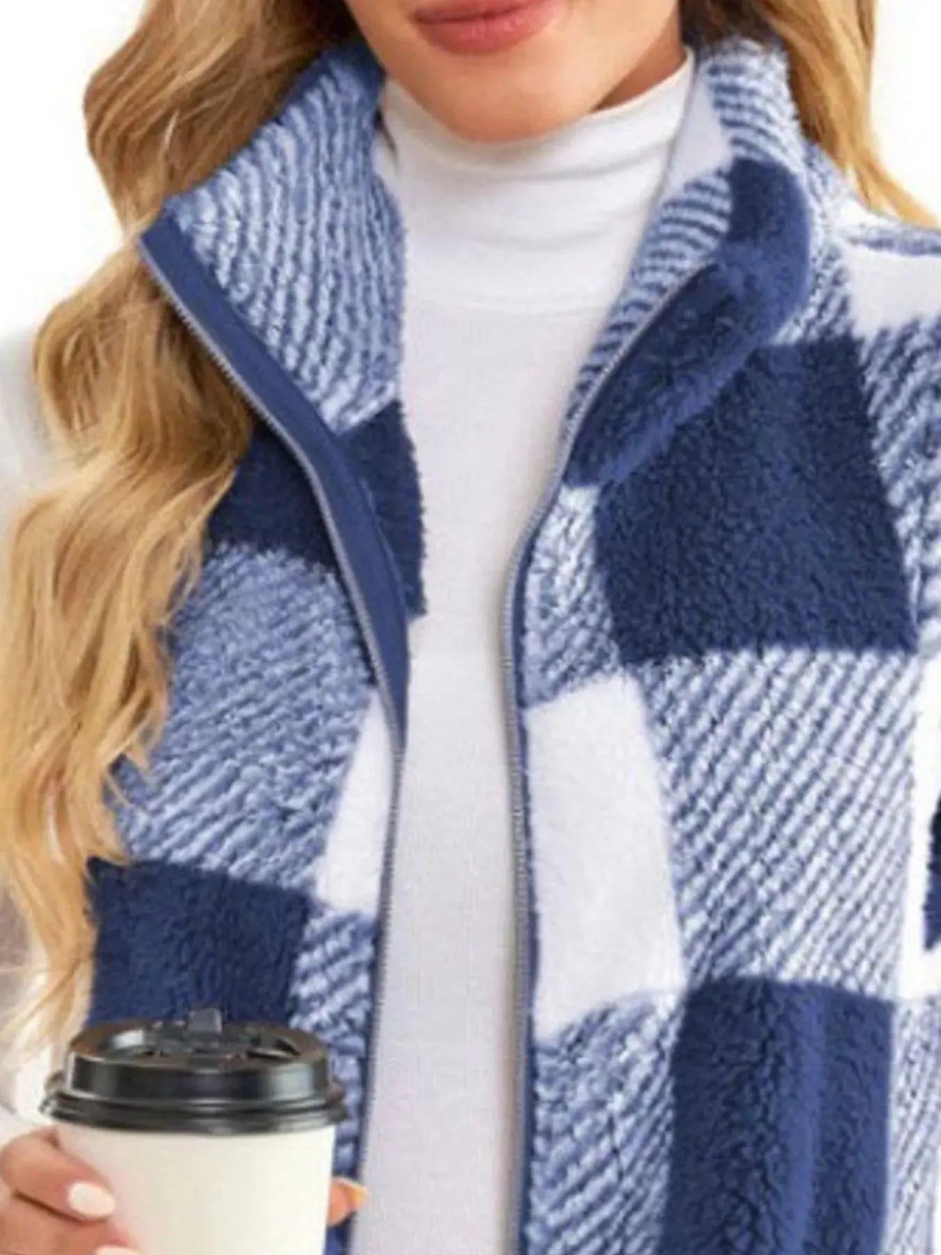 Full Size Color Block Zip Up Vest Coat Plus Size Simply Love