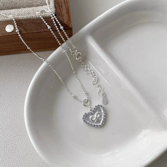 925 Sterling Silver Heart Necklace Simply Love