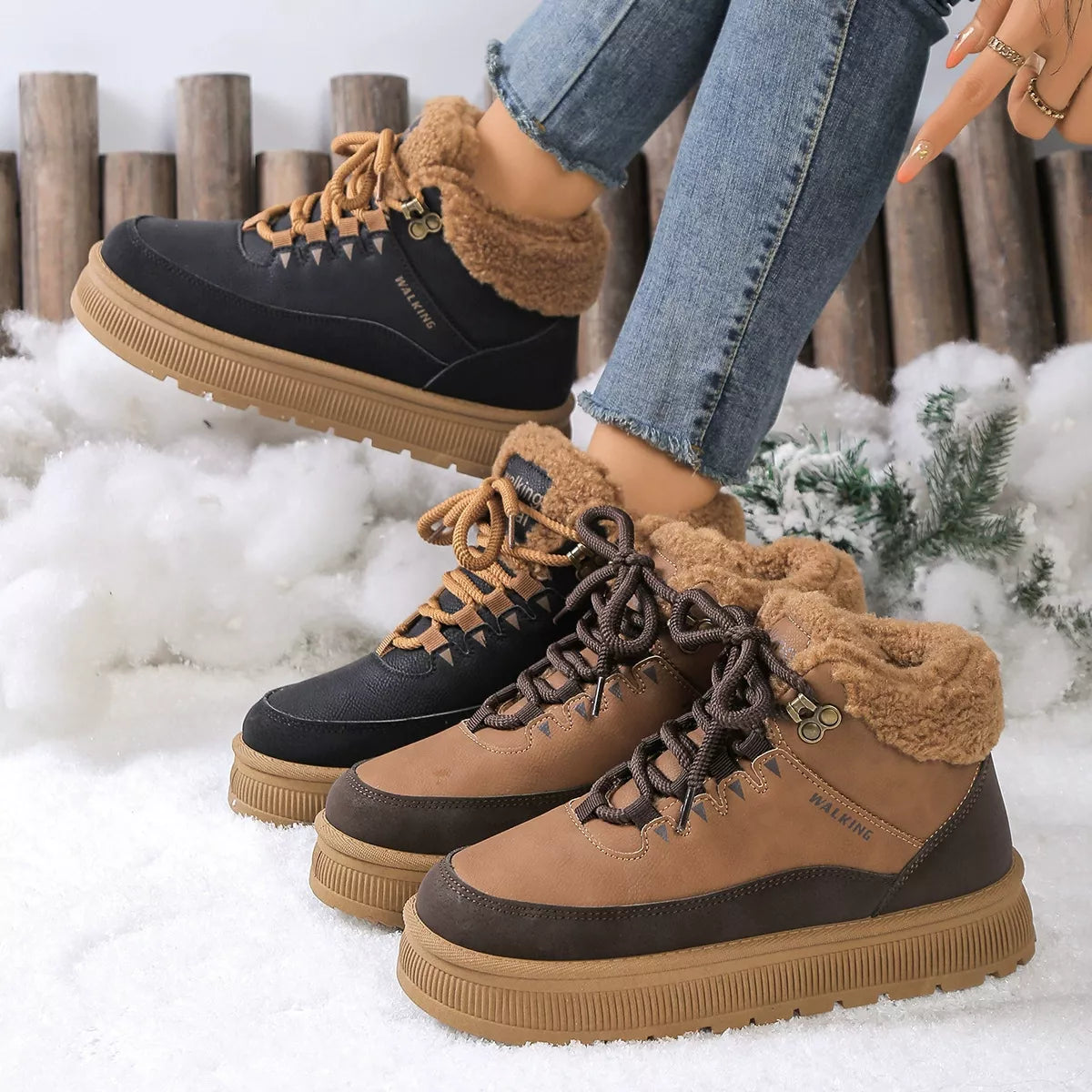 Fur-Lined Ankle Boots Simply Love