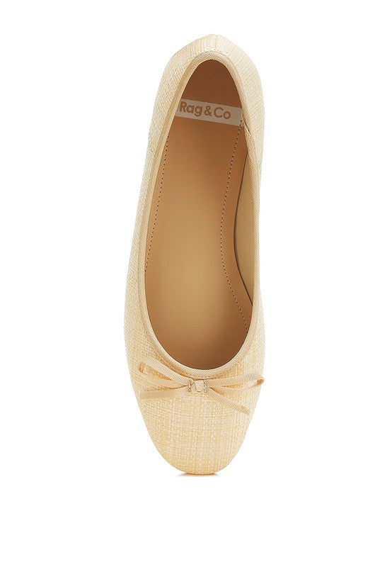 Elegant raffia ballet flats - bow detail