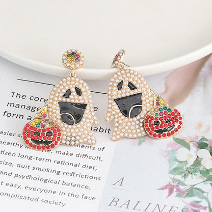 Sparkling ghost alloy earrings