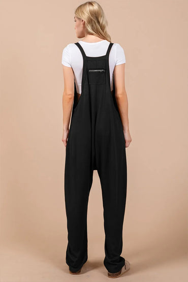 Double Take: Wide Leg V-Neck Overalls