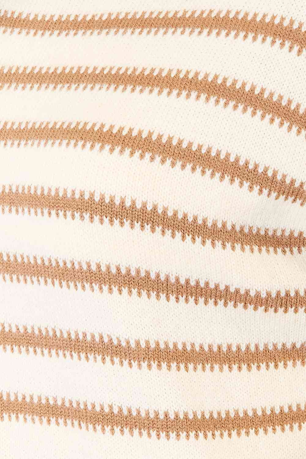 Double Take Striped Boat Neck Sweater - Love Salve