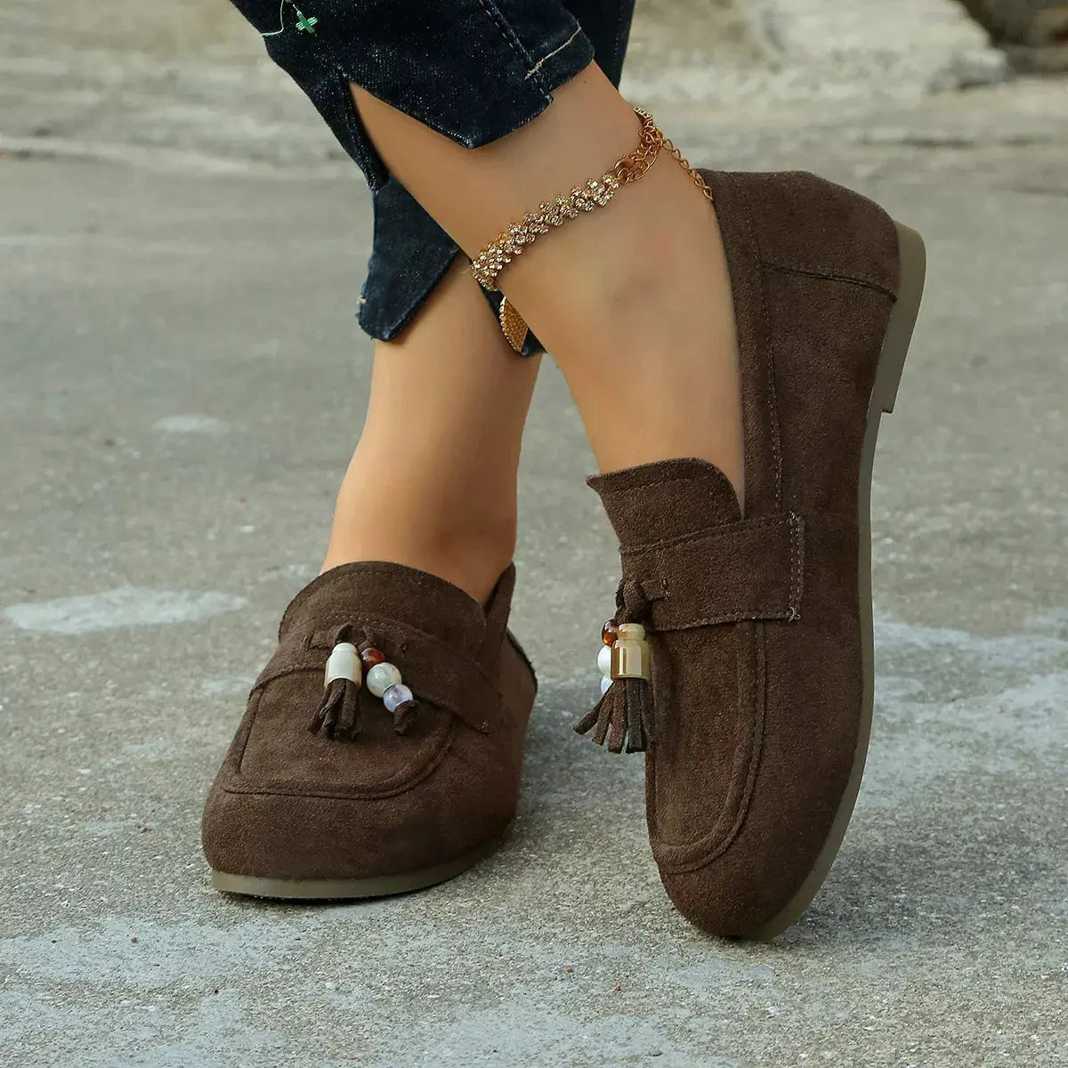 Tassel Round Toe Slip-Ons Simply Love