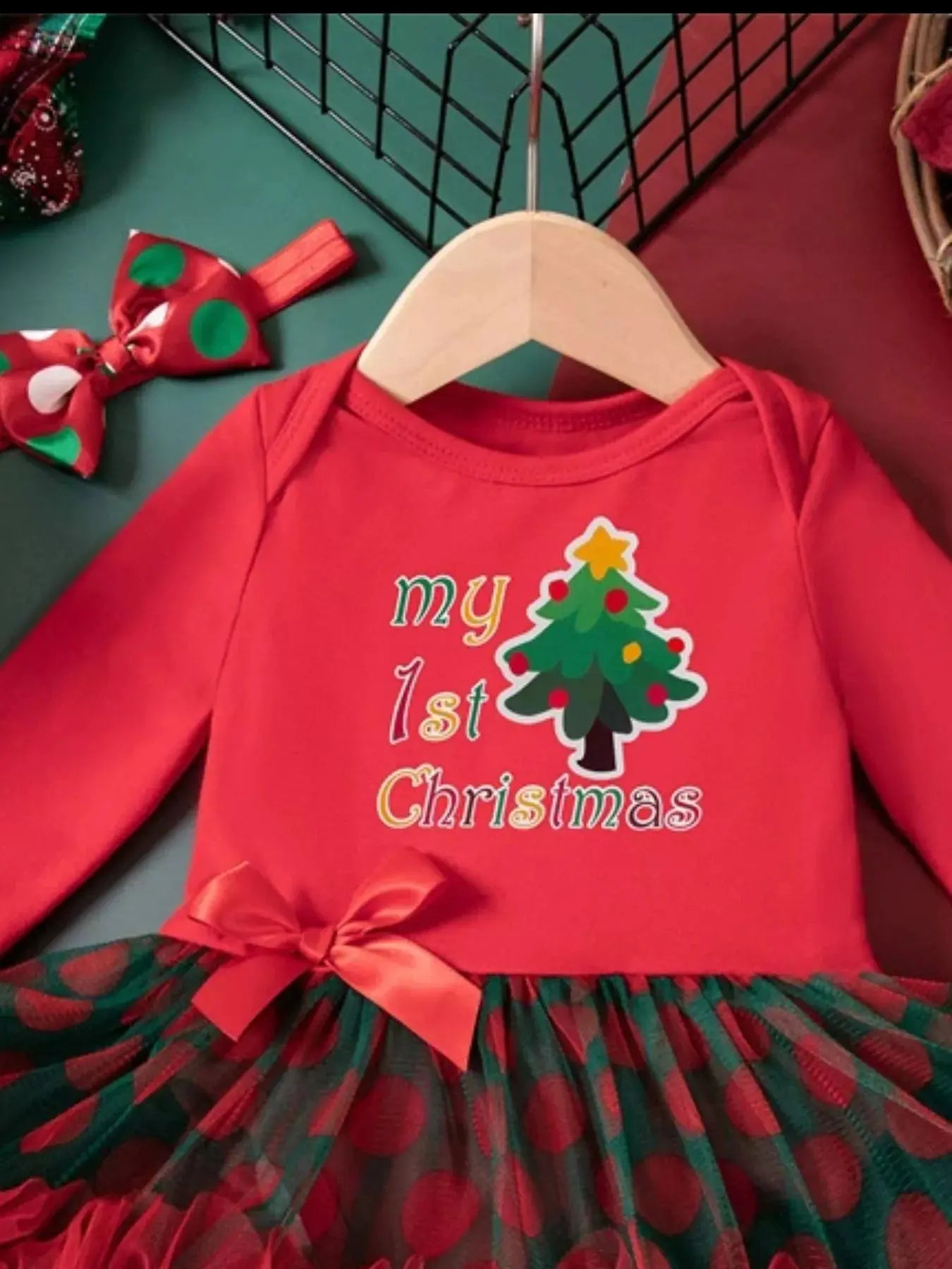 Children's Christmas Stocking Tulle Ruffle Dress Simply Love