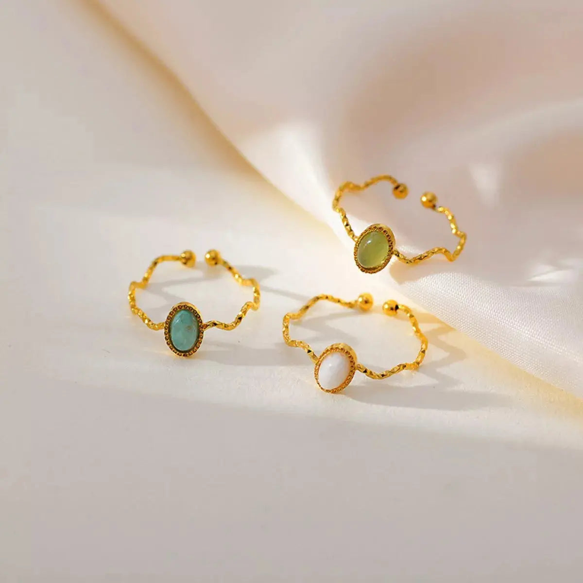 18K Gold-Plated Wave Open Ring Simply Love