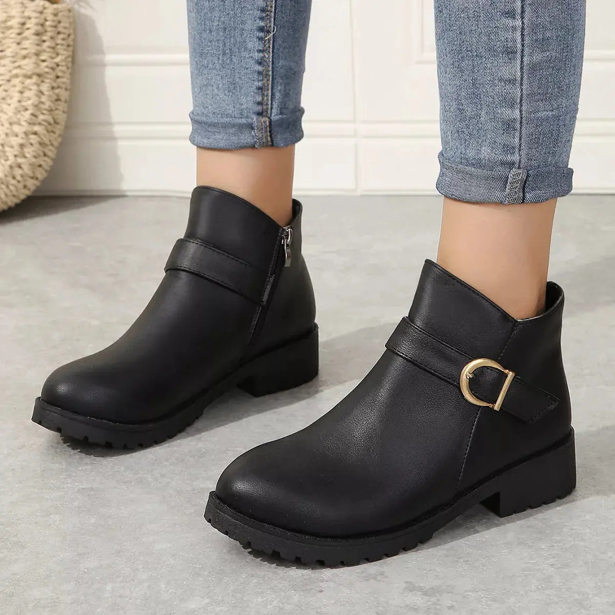 Buckle Accent Ankle Boots Simply Love