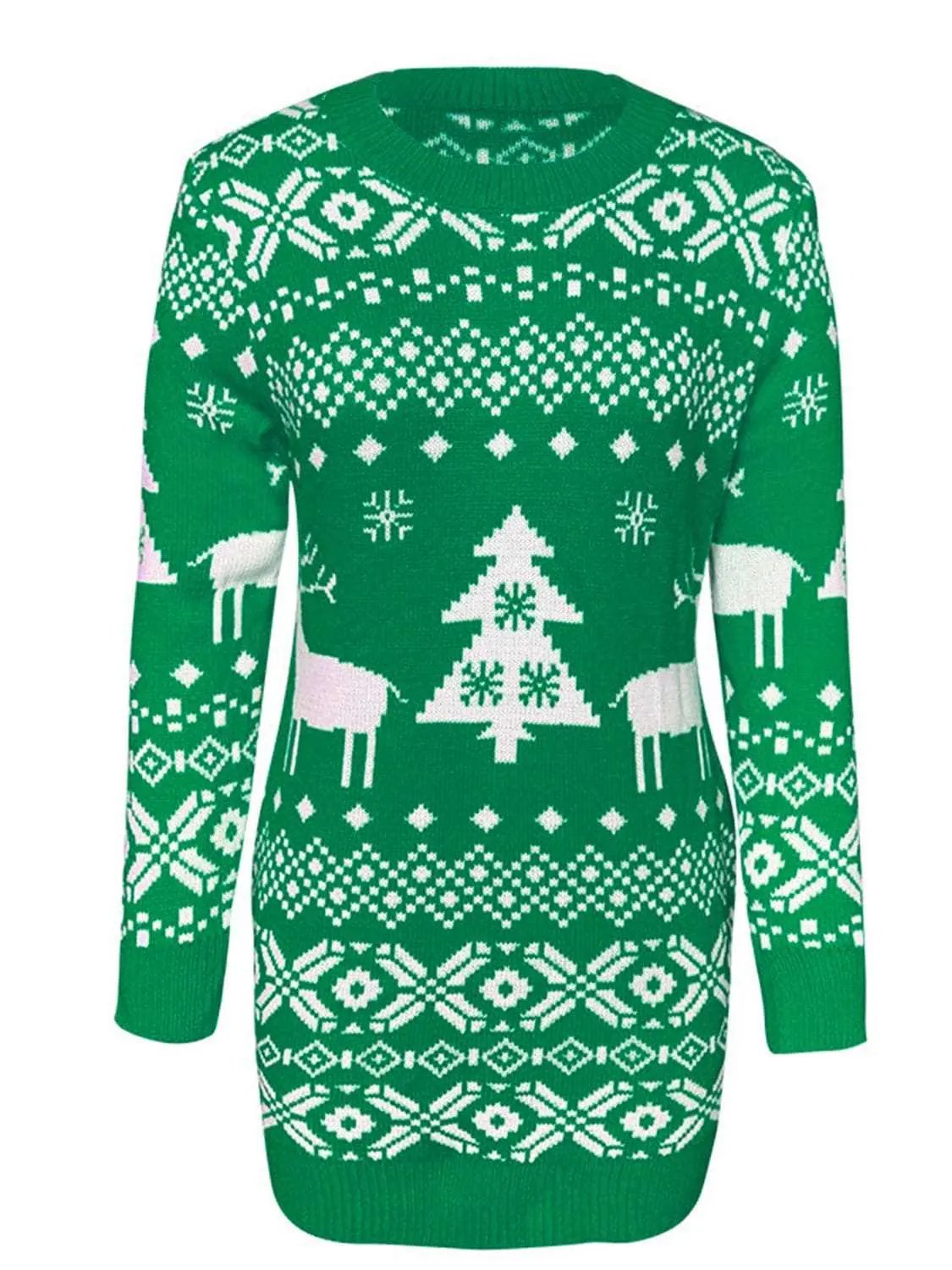Festive mini sweater dress, 100% polyester - Love Salve 