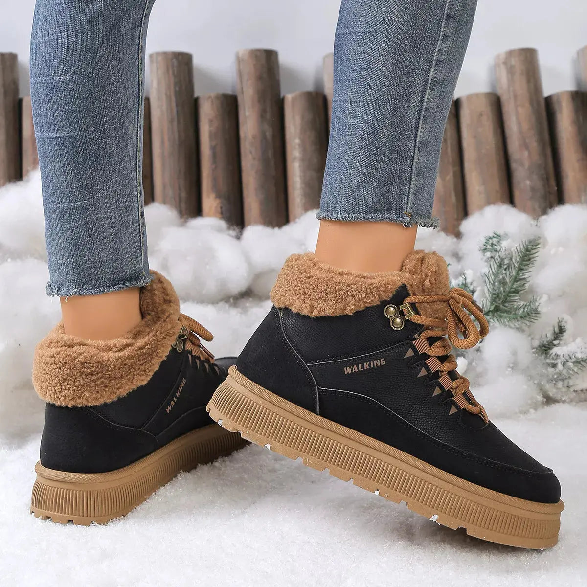 Fur-Lined Ankle Boots Simply Love