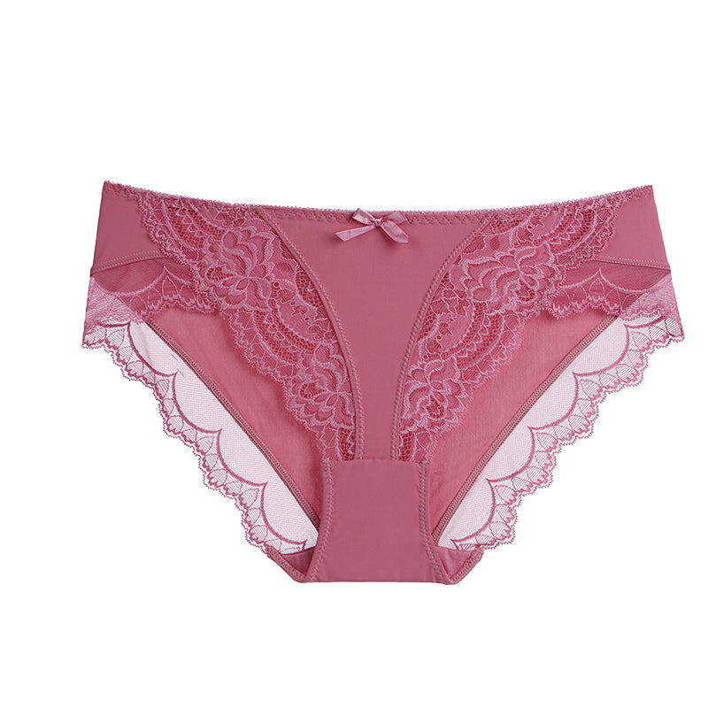 Luxe floral lace breathable briefs for women