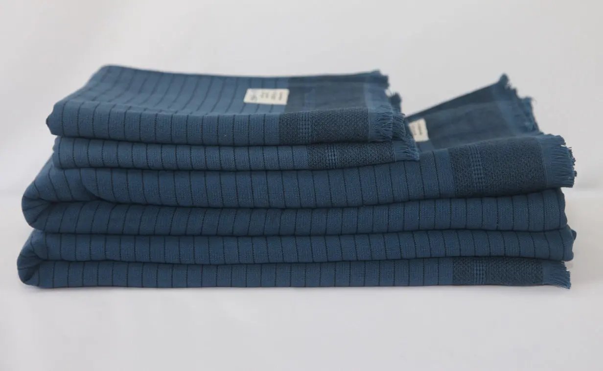 Del Mar Navy Terry Turkish Towel Set Premium 100 Percent Cotton - Love Salve 