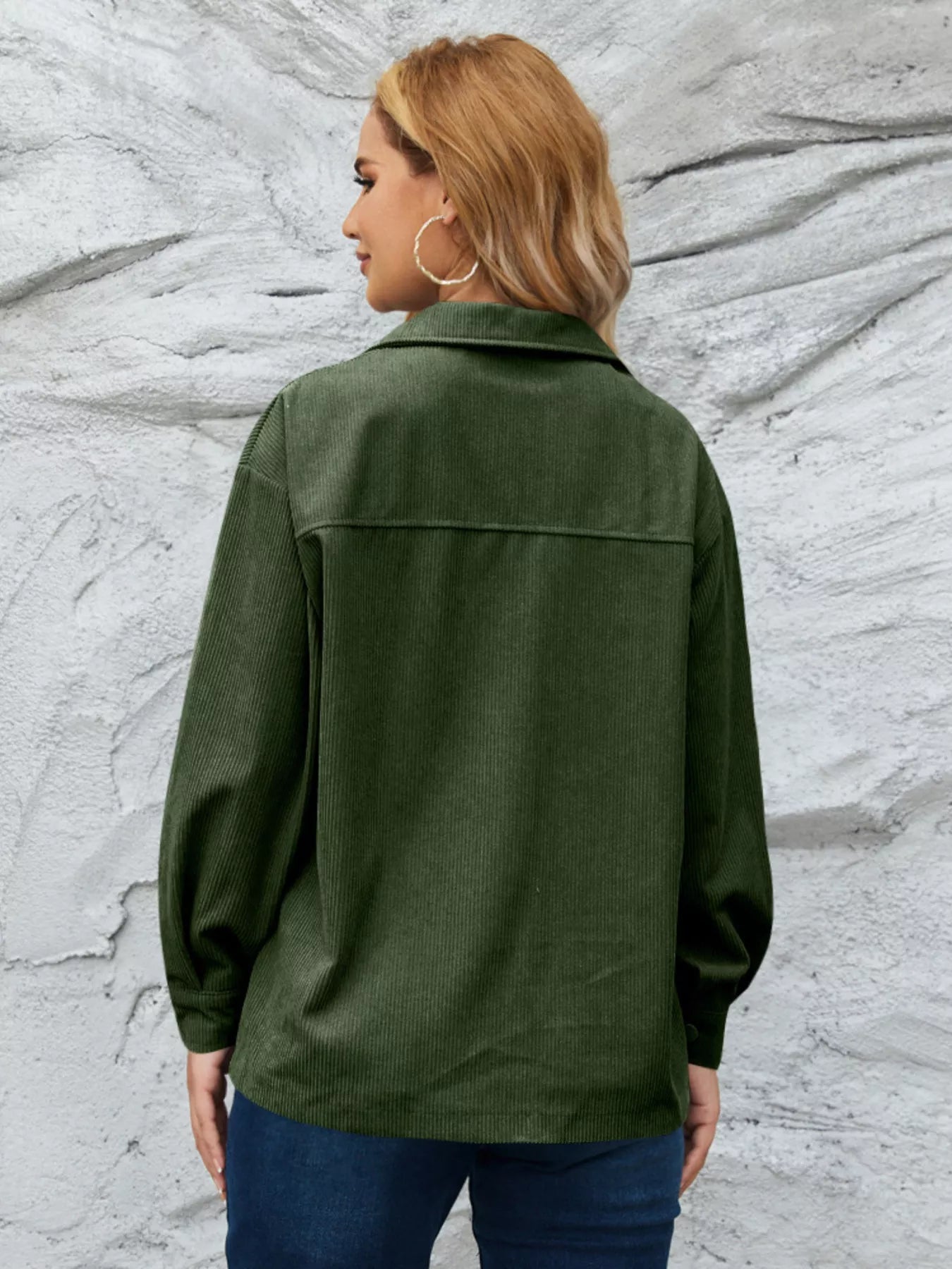 Casual Corduroy Button-Down Jacket Simply Love