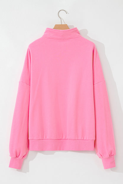 Cozy bonbon zip-up sweatshirt with kangaroo pockets