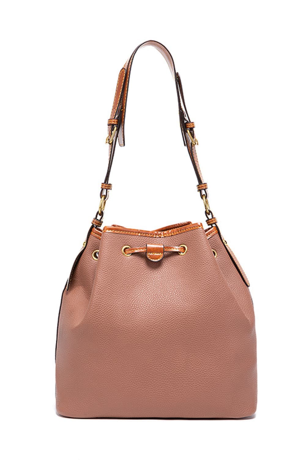 PU Drawstring Bucket Bag.