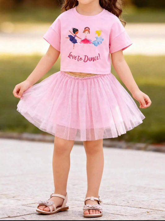 Children's Graphic T-Shirt and Skirt Set Simply Love