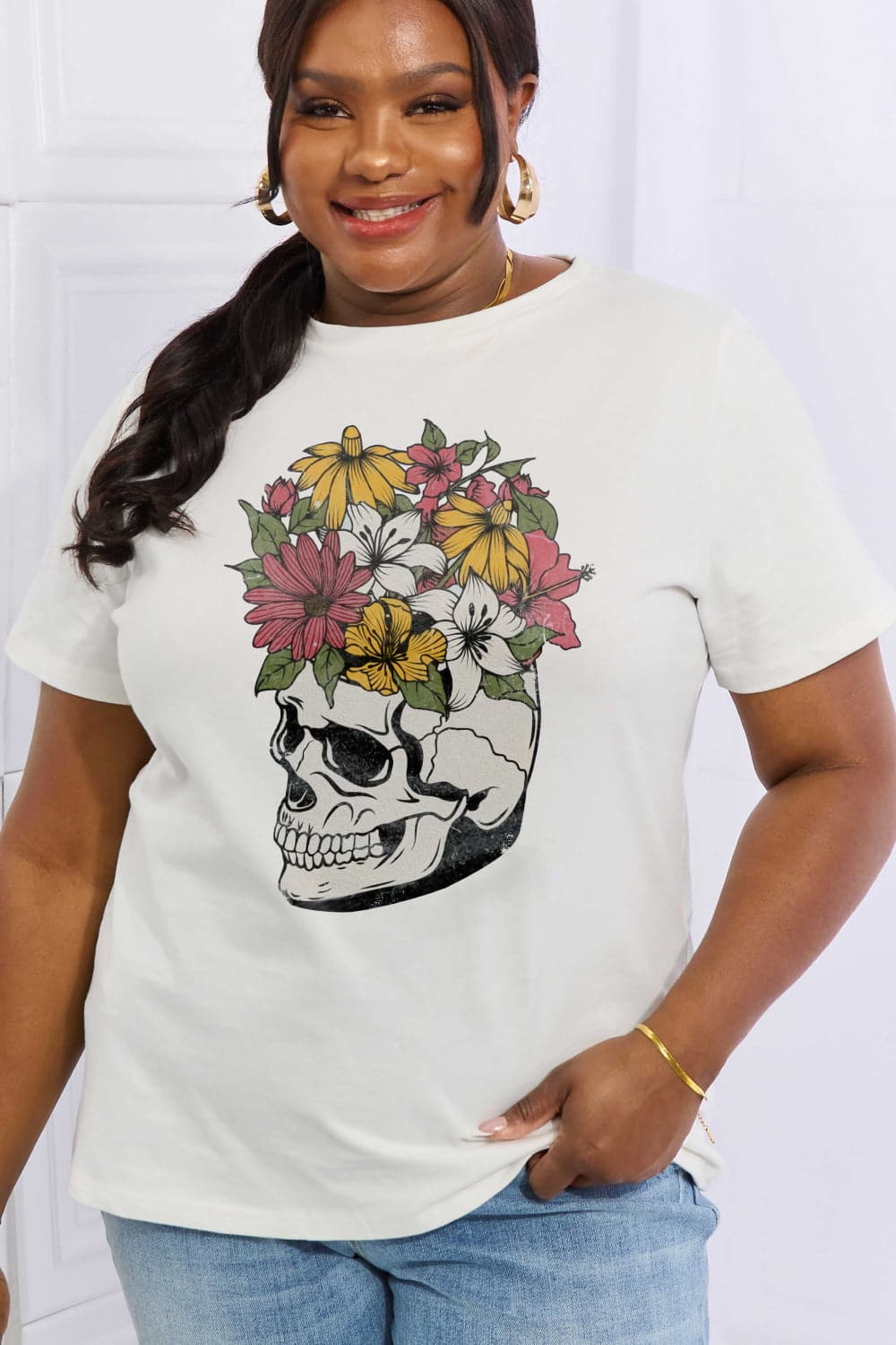 Skull love graphic tee - cotton