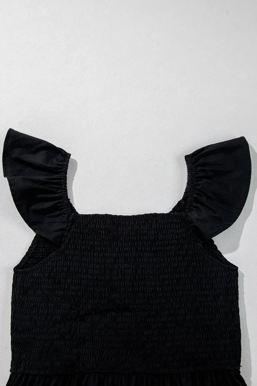 V Neck Ruffled Cap Sleeve Smocked Maxi Dress Simply Love