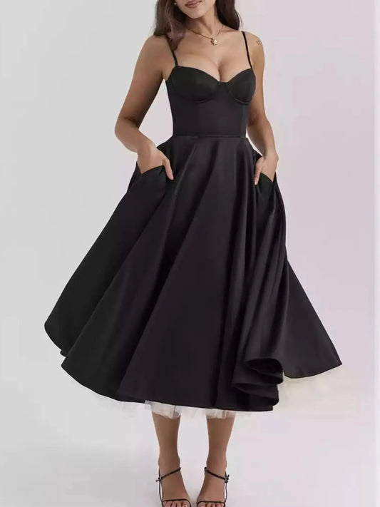 Sweetheart Neck A-Line Midi Dress Simply Love