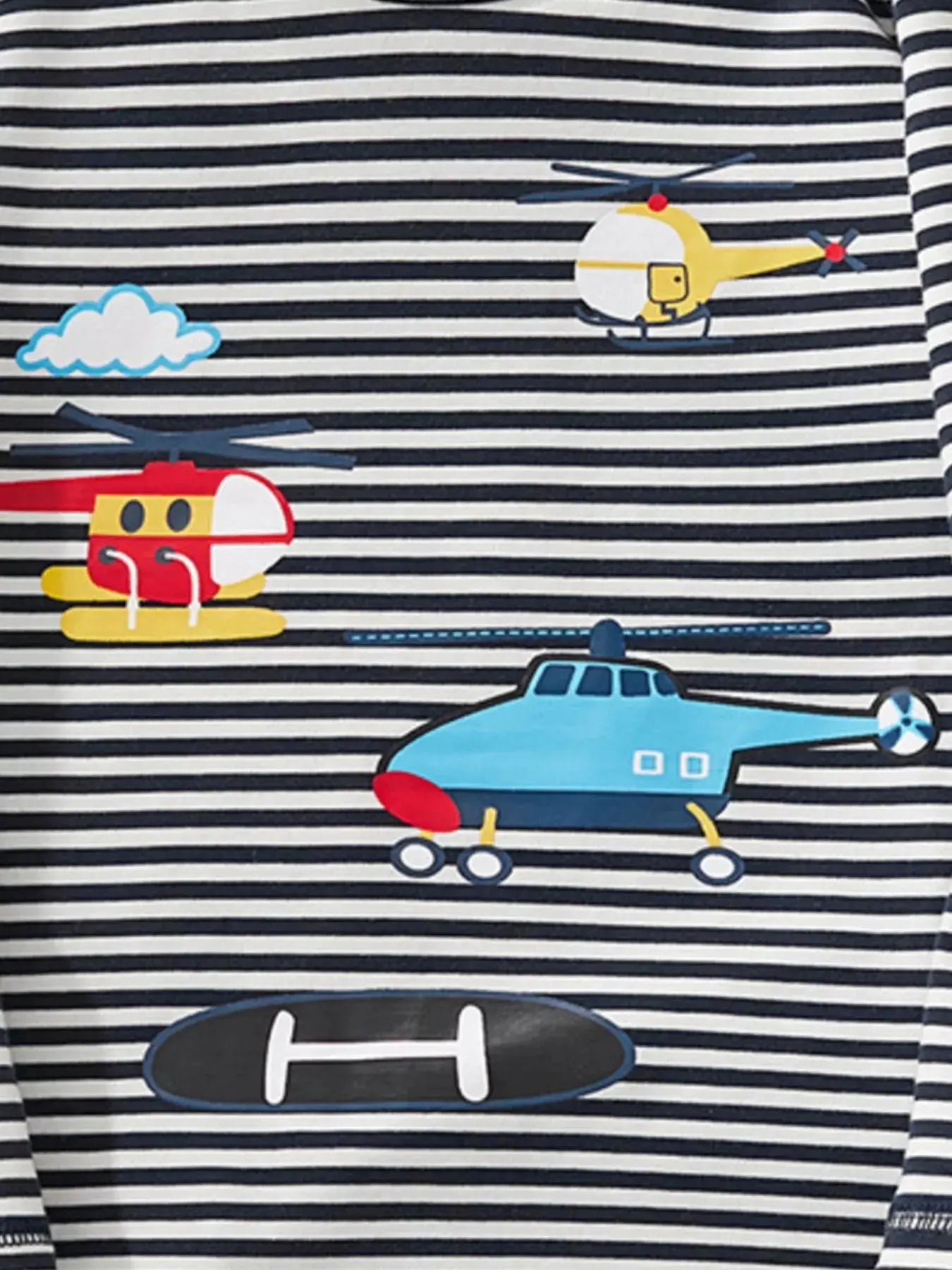 Kids Striped Helicopter Long Sleeve T Shirt For Boys And Girls Simply Love