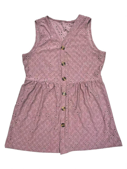 Full Size Eyelet Button Up V-Neck Tank.