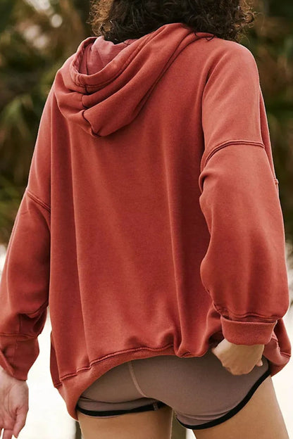 Casual chic dropped shoulder hoodie