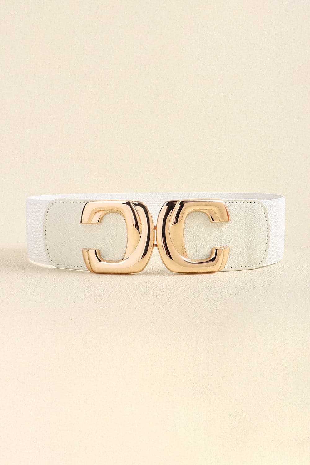 Zinc Alloy Buckle Elastic Wide Belt.