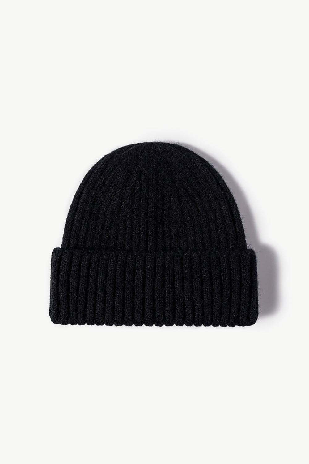 Rib-Knit Cuff Beanie.