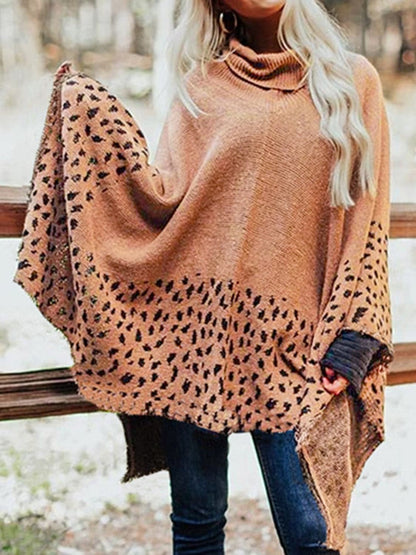 Leopard Turtleneck Poncho.