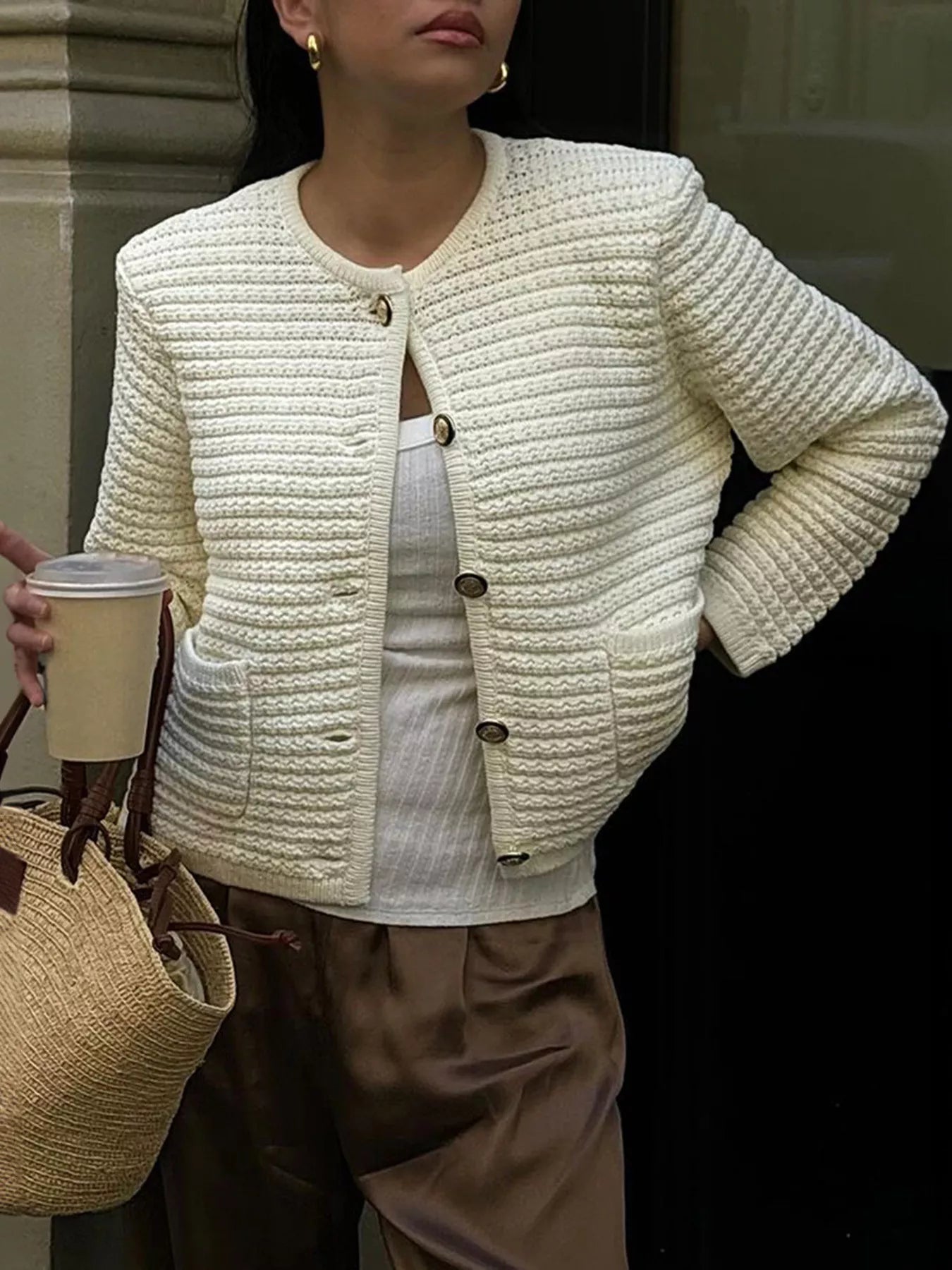 Button-Down Long Sleeve Cardigan Simply Love